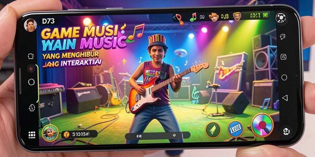 Gameplay D73 yang interaktif dengan berbagai pilihan lagu.