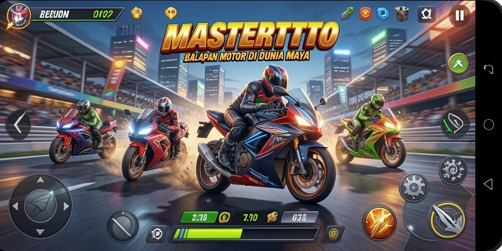Tampilan mendebarkan dari balapan motor di MASTERTOTO.