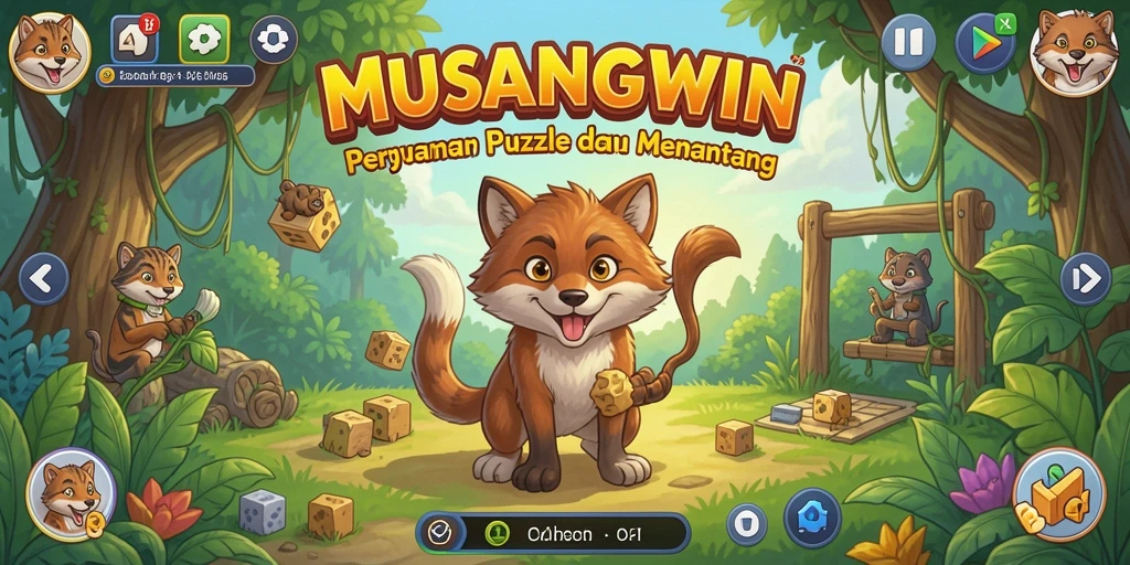 Tampilan gameplay MUSANGWIN yang menampilkan berbagai tantangan puzzle yang menarik.