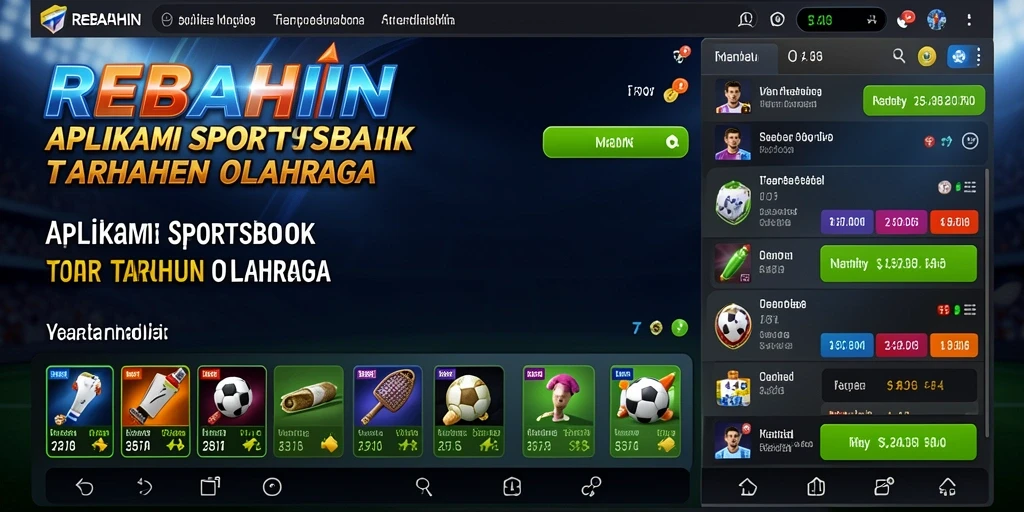 Tampilan utama <strong>REBAHIN</strong> dengan berbagai opsi taruhan olahraga.