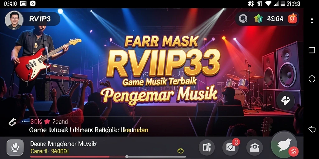 Tampilan gameplay RVIP3 yang menarik dan interaktif saat bermain musik.