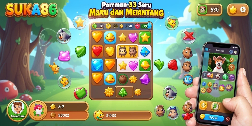 Gameplay seru dan menantang dalam SUKA86 Match-3.