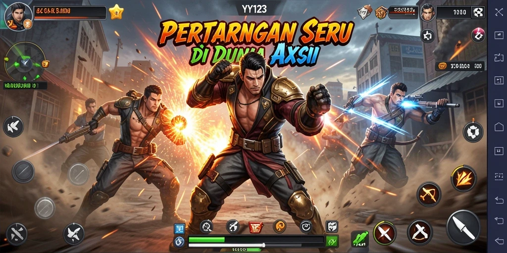 Tampilan gameplay YY123 yang mendebarkan dalam pertempuran aksi.